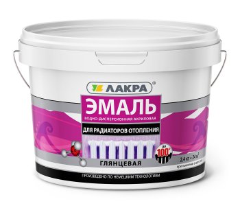 Эмаль Лакра акриловая для радиаторов белая 2,4 кг глянцевая